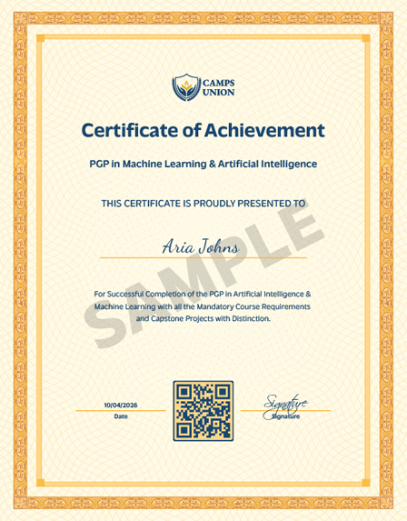 PGP in ML and AI Certification, ML & AI, Online Certification.